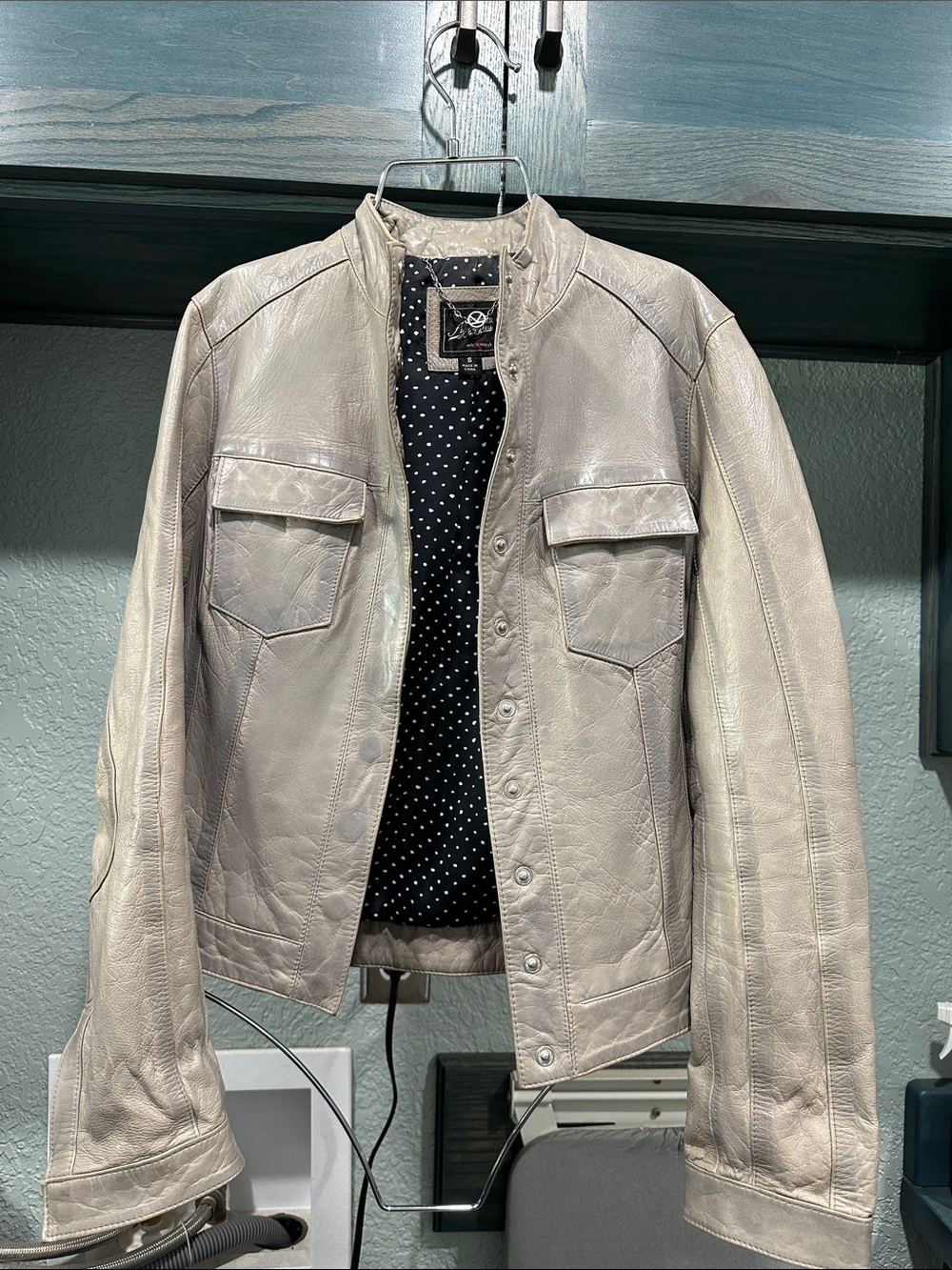Kinder Aggugini Leather Moto Jacket Sz S